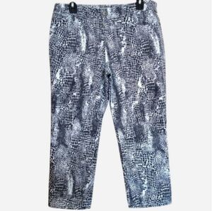 Chico's Platinum Denim Crocodile Print Crop Jeans